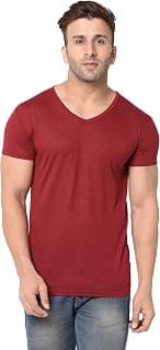 Men's Cotton Blend Half Sleeve V Neck Tshirt