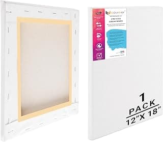 Eduway® 12x18 inches Pre Stretched Medium Grain 7Oz Primed Cotton Painting Canvas with Wooden Frame for Beginners & Artist | Suitable with Acrylic, Oil, Water Colours- (Set of 1)
