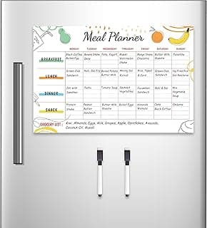 Clickedin Smart Magnetic Weekly Meal Planner for Whole Week, Covers All Days with Grocery Planner with 2 Dry Erase Marker Menu Planning Calendar Sheet (18 * 12 inch)
