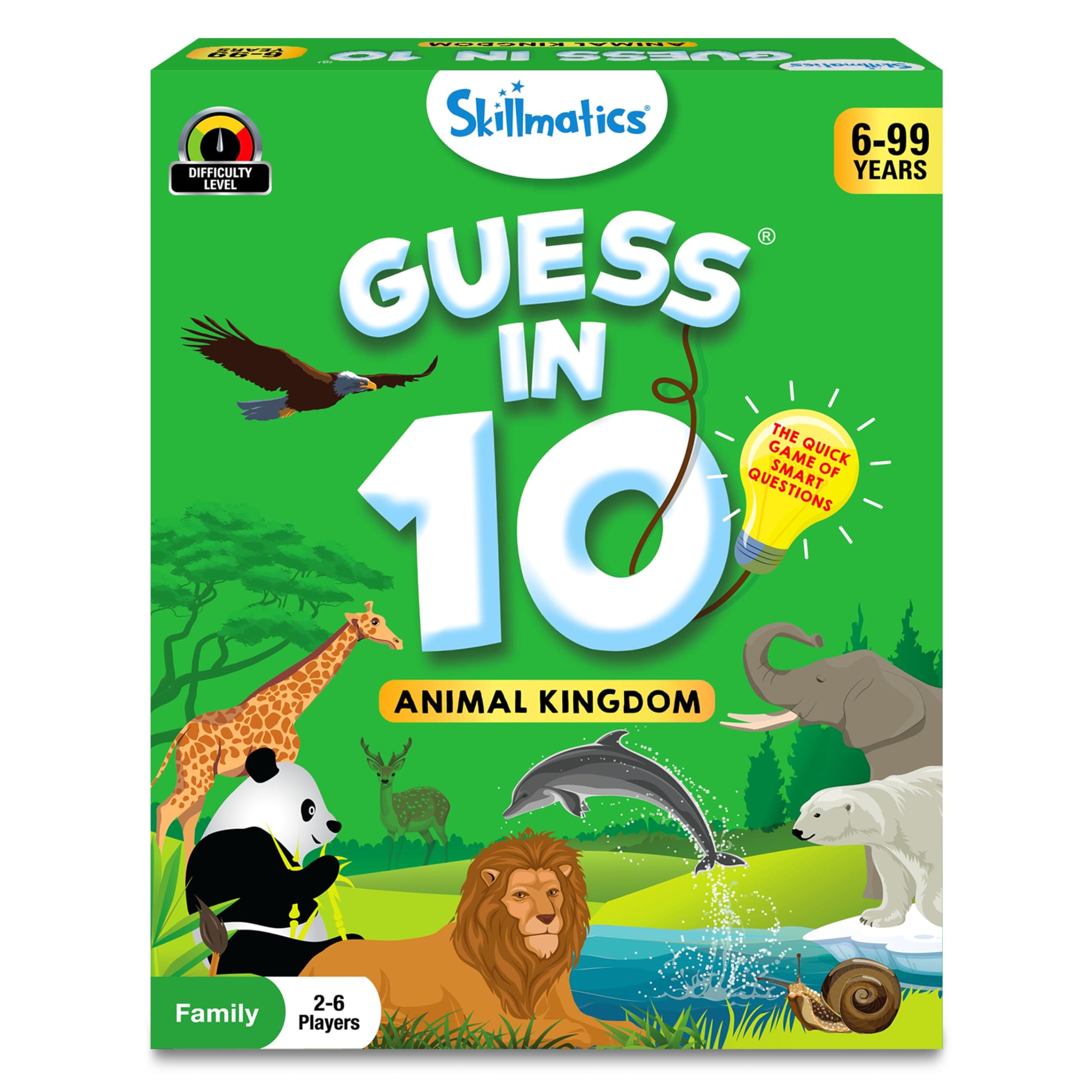Skillmatics Card Game - Guess in 10 Animal Kingdom, Gifts for 6 Year Olds and Up, Quick Game of Smart Questions, Fun Family Game | Perfect for Boys, Girls, Kids, Teens, Adults Who Love Animals, Trivia & Travel Games, Screen-Free Fun, Gifts for Ages 6 & Up