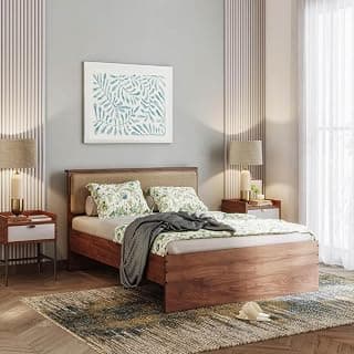 Wakefit Bed | 1 Yr Warranty | Bed Queen Size, Non-Storage with Foam-Cushioned Upholstery Headboard, Density: 680–750 kg/m³, Termite & Borer Resistant, Fits Mattresses Up to 8 Inches (Taurus78x60 - CW)