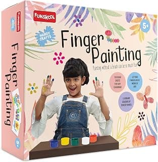 Handycrafts Funskool Finger Painting Kit, DIY Kit, Art and Craft Set for Kids, Learning, Fun & Engaging Activity for Childrens, Multicolour, Gift Set for Kids, Age 5+ Years