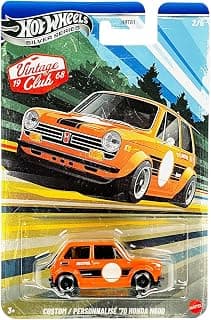 Hot Wheels 1:64 Scale Toy Car, Die-Cast Vintage Custom ’70 Honda N600 with Exclusive Wheels & Race-Inspired Packaging, Vintage Grand Prix