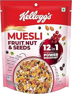 Kellogg's Muesli Fruit Nut & Seeds | 12 In 1 Power Breakfast | No Maida No Palm Oil | India's No 1 Muesli | 240g