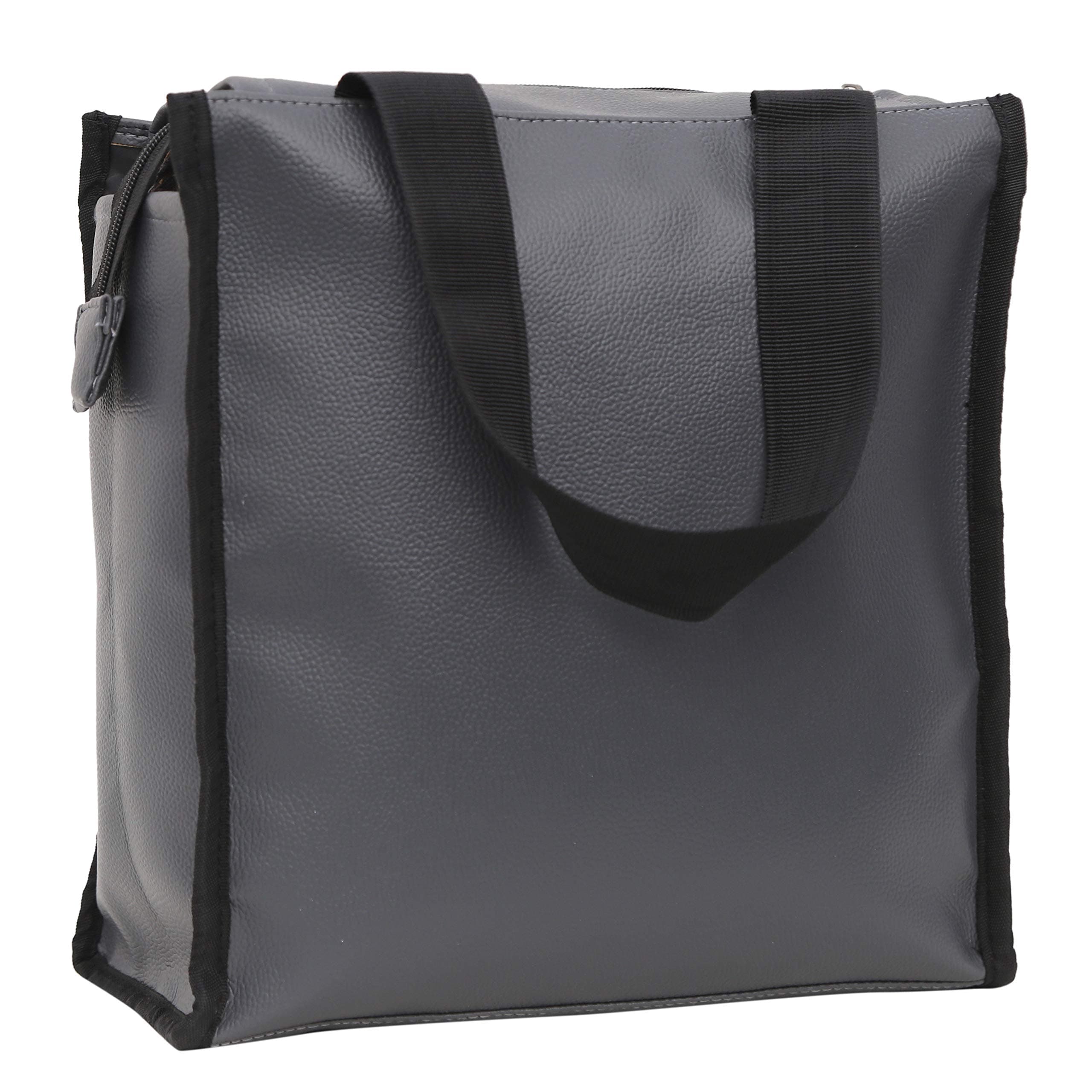 Marine Pearl Fabric Multifunctional Lunch Tiffin Food Tote Shopping Modern Bag For Men Women/Water And Oil Proof/X Large, Grey