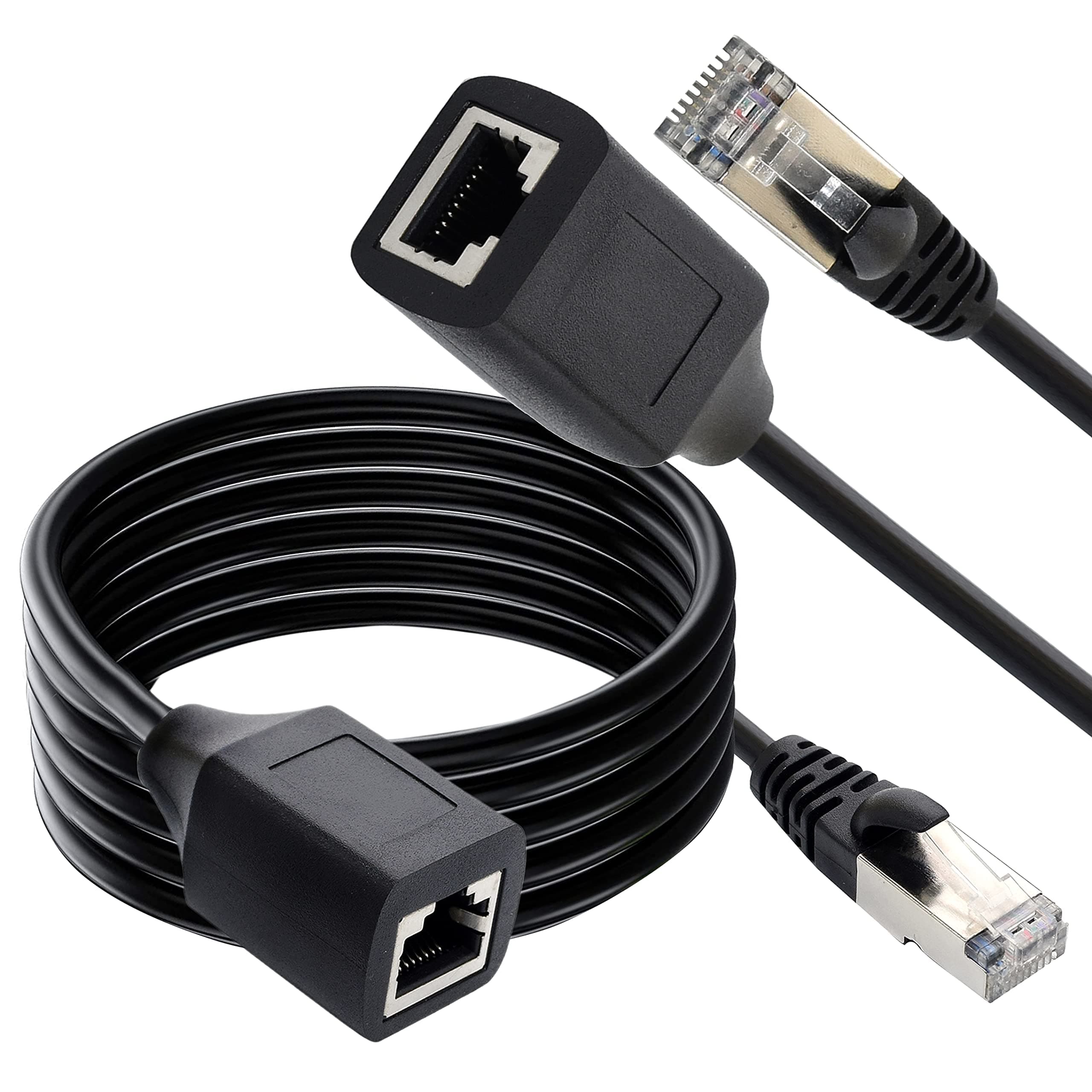 Storite 3M Ethernet Lan Network Cat6 Cat5e Cat5 Extension Patch Cable Ethernet Cable/RJ45 Male to Female Extension Cable-RJ45 Cable LAN Wire, Patch Computer Cord Gigabit Category 6 Wires for PC,Black