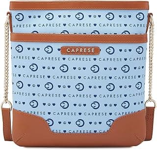 Caprese Peace Sling Bag, Medium | Stylish Premium Fabric Handbag for Women | Comfortable Shouler Strap & Secured Zipper Closure | Perfect for Everyday Essentials & Travel