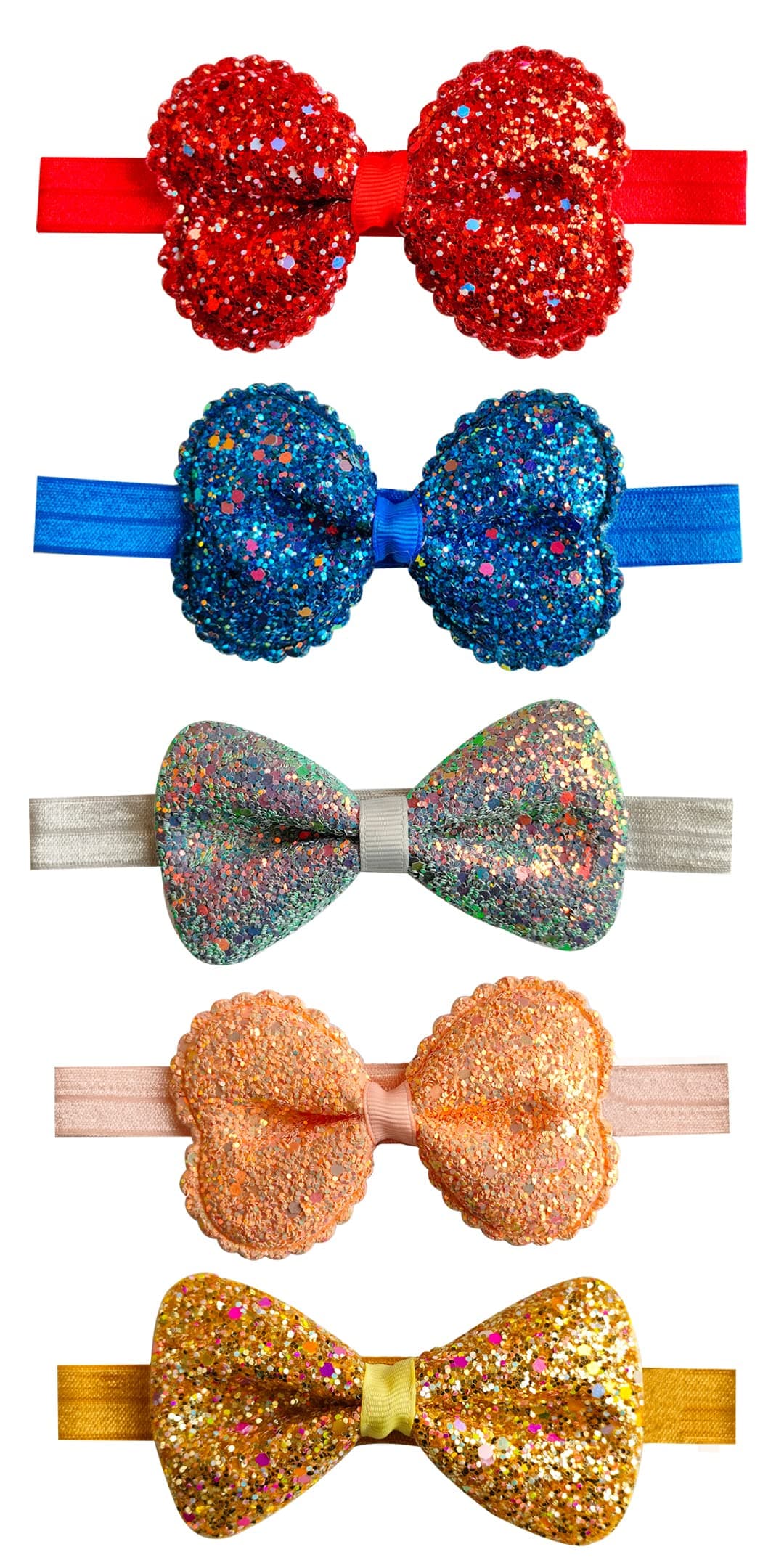 ANNA CREATIONS 5 Pcs Elastic Hairband Headbands for Baby Girls and Kids