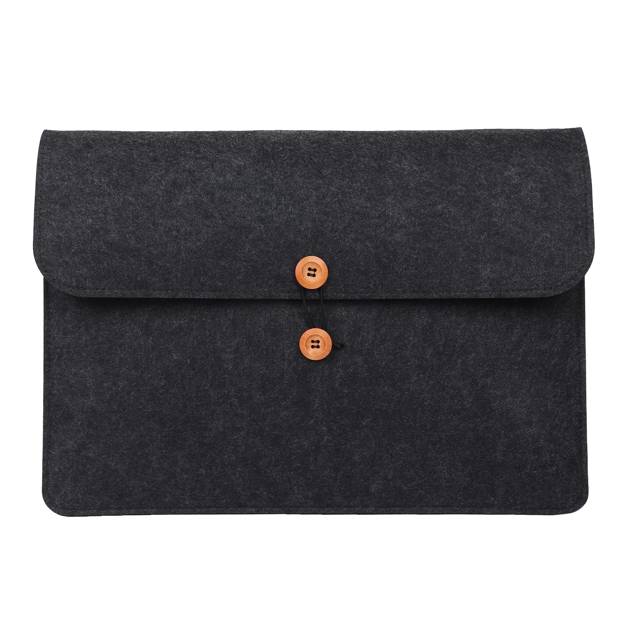GadgetBite Felt Design 15 inches Laptop Sleeve Case Compatible for MacBook Pro/MacBook Air and All Other 15 inches laptops, Velvet Inner Lining Protection Smooth and Premium Button Lock(Dark Grey)