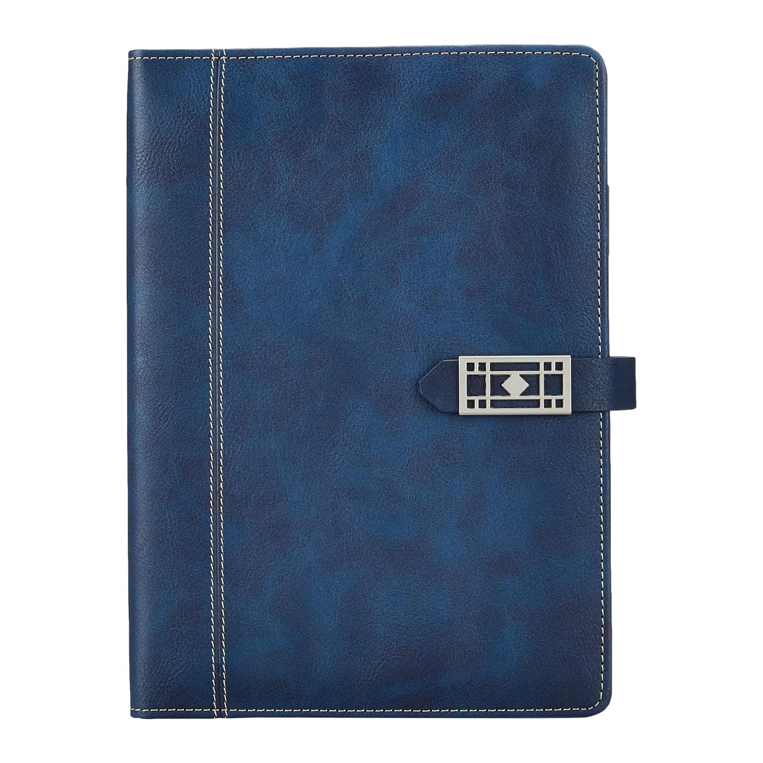 amazon basics Undated Diary 2026 | Designer Faux Leather Organizer | Office Stationery for Business, Interviews & Corporate Meetings | Ideal Gift for Mother & Father (Blue)