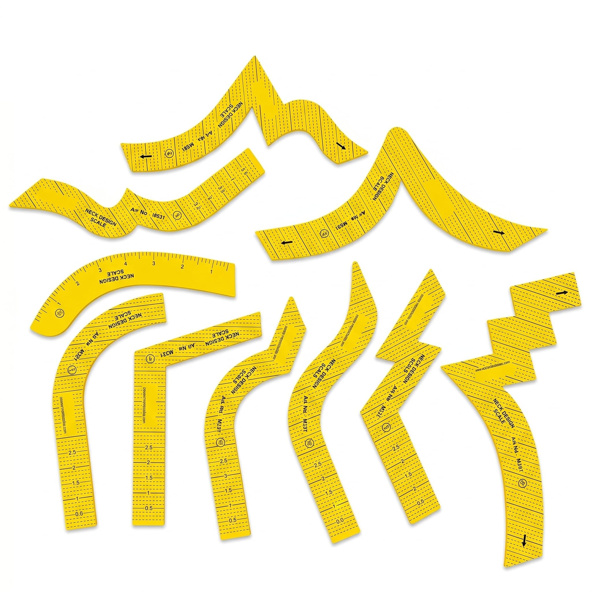 Neck Design Scale,Set of 10 Template Design for Kurtis, Blouses, and Dresses