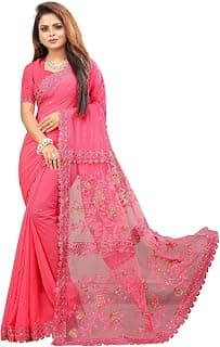 SATVASHIV Women's Georgette Embroidered Saree Two Box-New