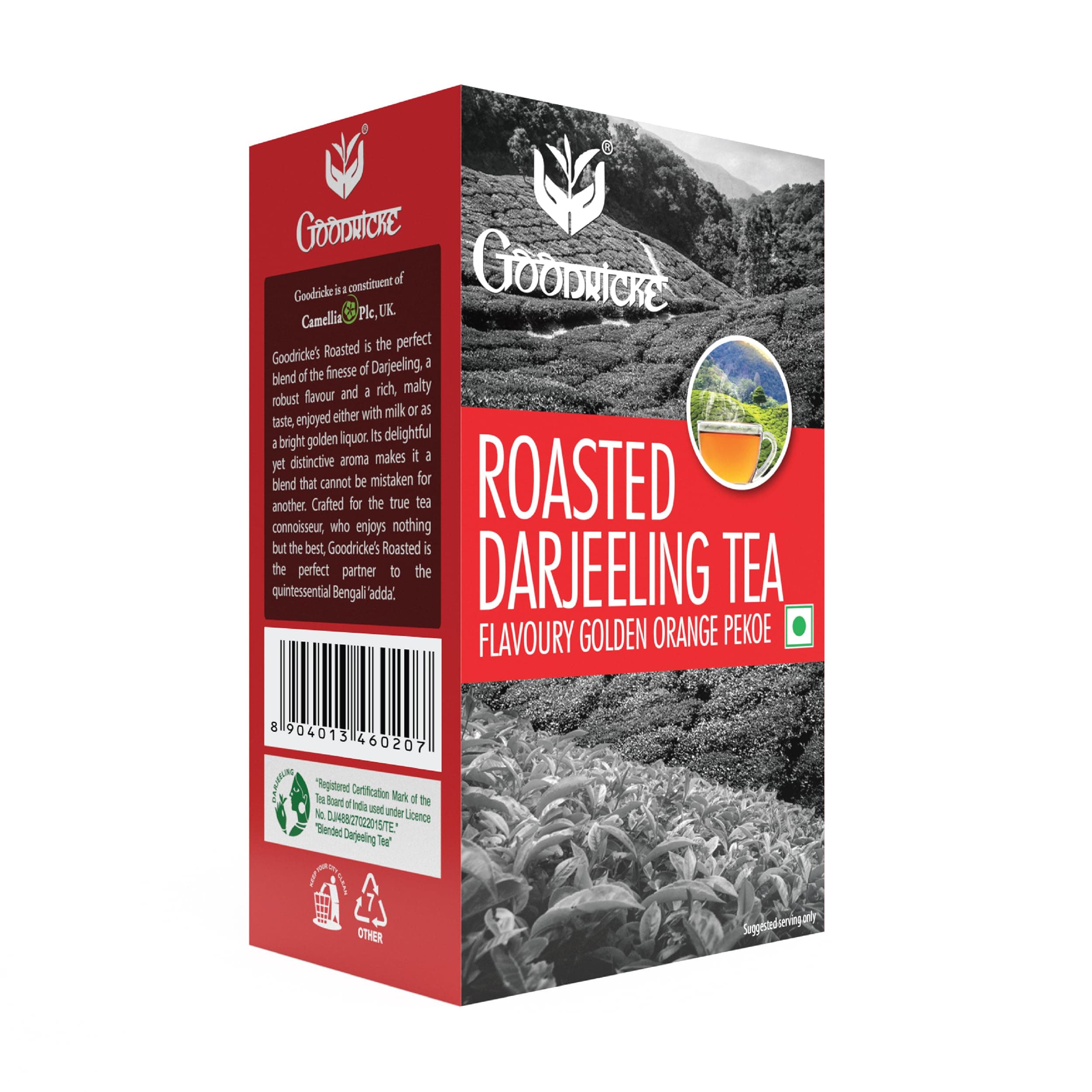 Goodricke Roasted Darjeeling Tea 250gm | 100% Pure & Original Long Leaf Chai | Flavoury Golden Orange Pekoe | Premium Black Loose Leaves | Rich Taste & Flavor | Single Estate