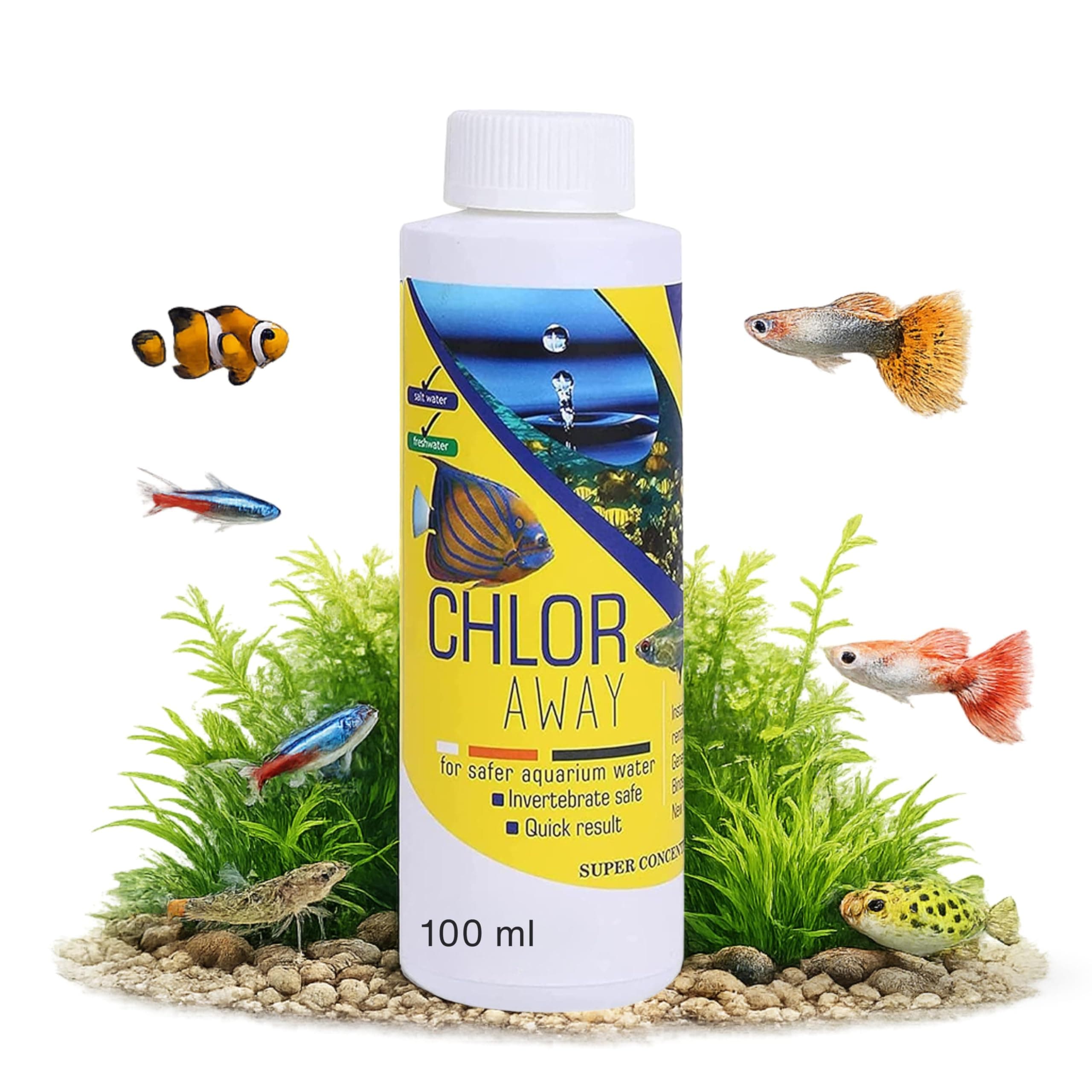 Foodie Puppies Aquatic Remedies Chlor Away Aquarium Water Conditioner, (100ml - Pack of 1)