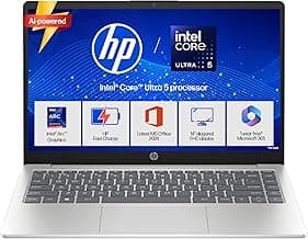 HP 14, Intel Core Ultra 5 125H (24GB DDR5, 1TB SSD) Micro-Edge, Anti-Glare, FHD, 14''/35.6cm, Win11, M365* Office24, Silver, 1.4kg, ep1180TU, FHD Camera, Backlit Laptop
