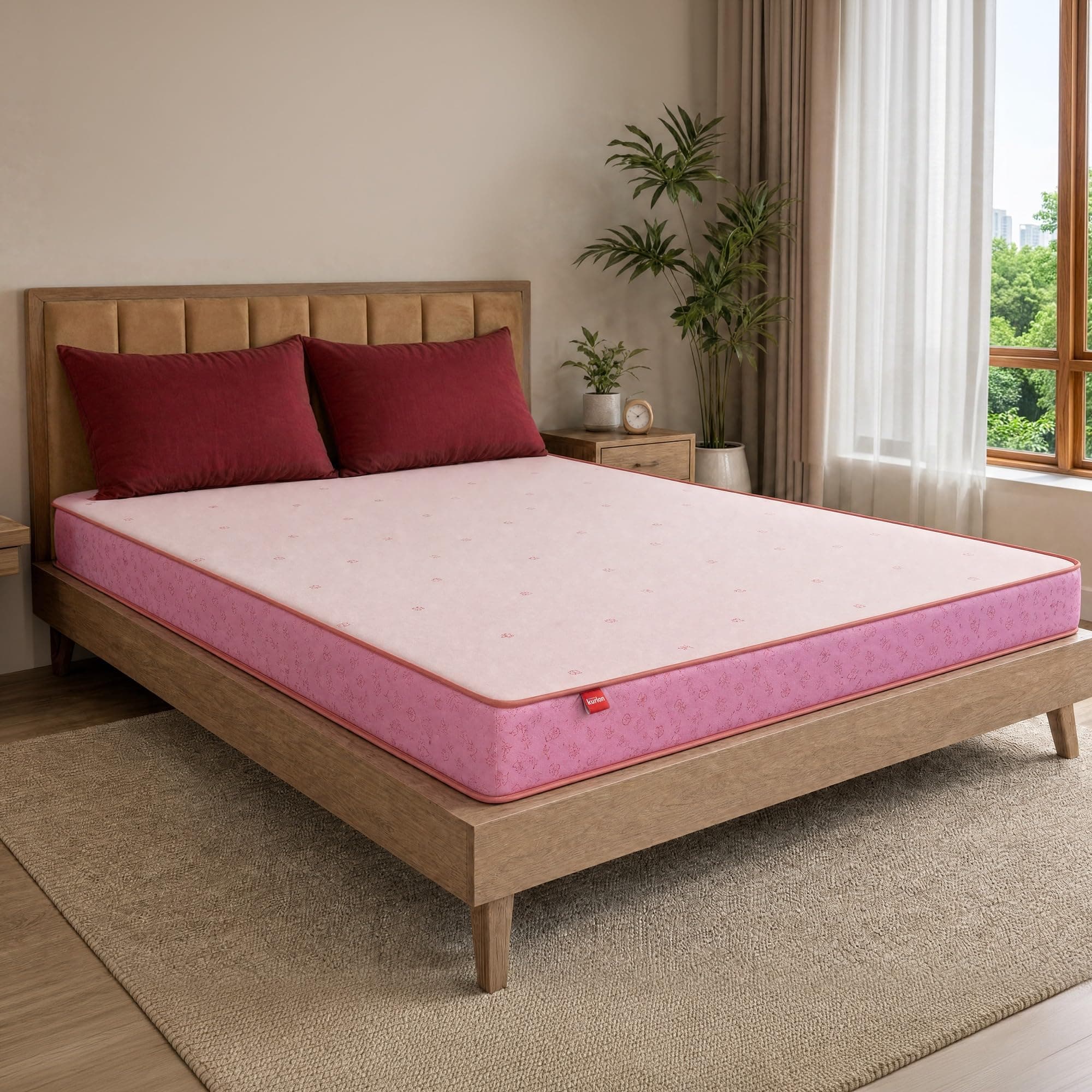 Kurlon Dual Plus Mattress | Queen Size 75x66x6 Inches | Medium Soft & Firm Adaptive Dual Comfort | Better Airflow Comfort | Reversible Two-Sided Comfort | Soft Knitted Fabric Cover | 10 Years Warranty