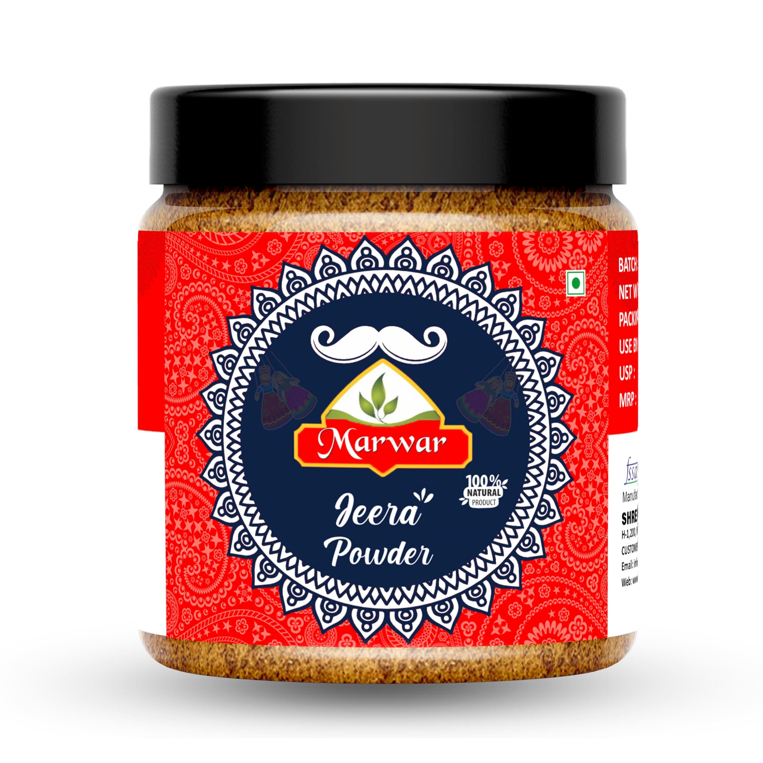 Marwar Natural Jeera Powder 1000 GM (Cumin Powder) | No Added Preservatives & Colours, Indian Spice Masala For Healthy and Delicious Cooking