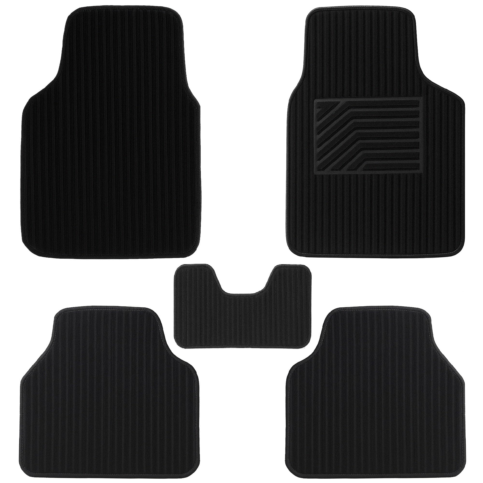 KINGSWAY Accessories Universal Fit Carpet Foot Mats for All 5 Seater Cars and All 4 Wheeler Car Models, Designed to Protect Your Car Floor, Set of 5 Pcs, Executive Series Anti Slip Car Mats - Black
