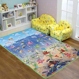 Kuber Industries 3D Printed Rectangular Carpet (Multicolour, Memory Foam, Standard)