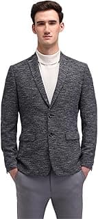 Arrow Textured Pattern Blazer for Men - Plain Weave, Six Pockets & Double Button Closure Single Breasted Mens Blazer