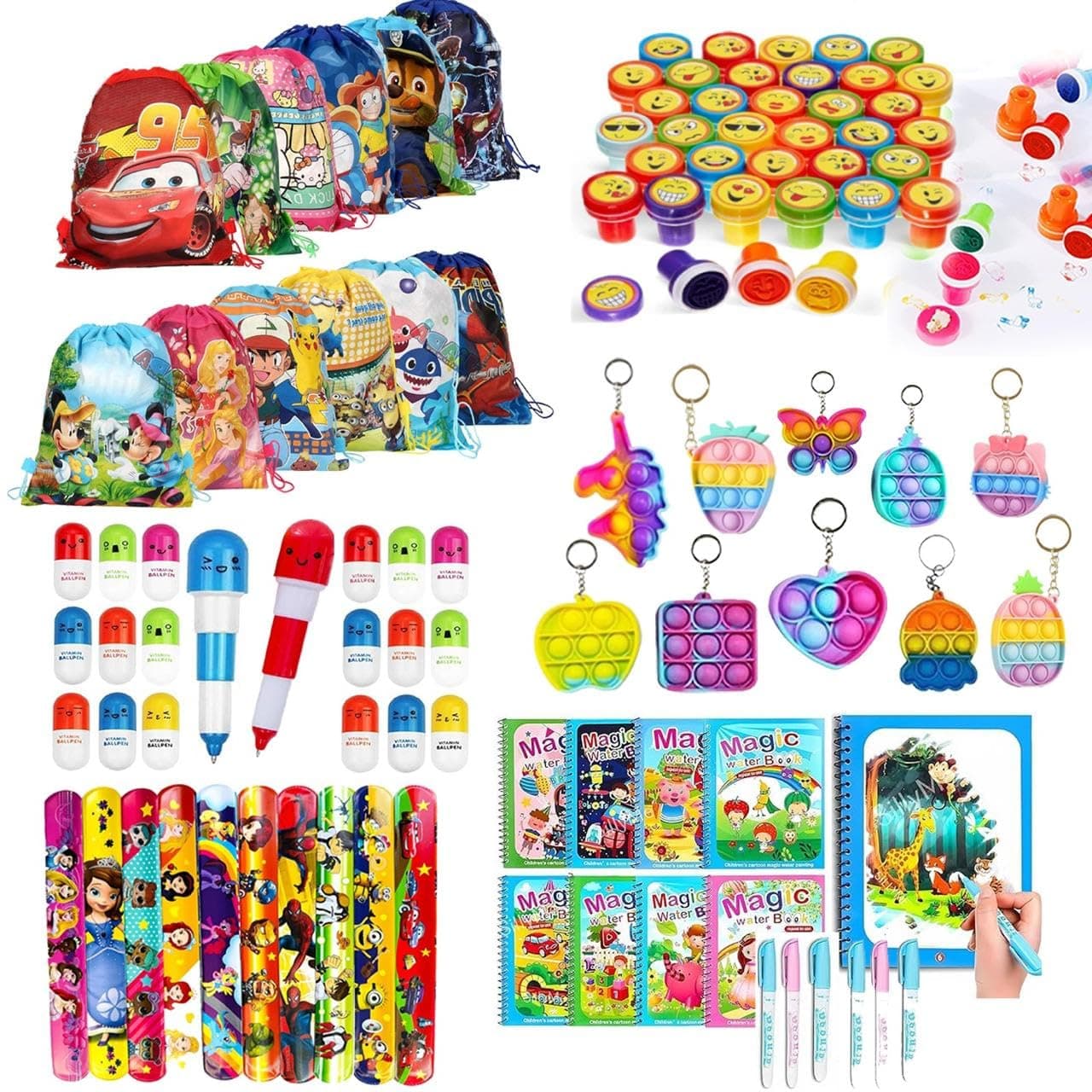 SNAPTRON Return Gifts For Kids -60Pcs Return Gift For Kids Birthday 10 sets each| Bulk Return Gifts For Kids Age 4 5 6 7 8| Kids Return Gifts for Birthday in Bulk| Best Kids Gift items