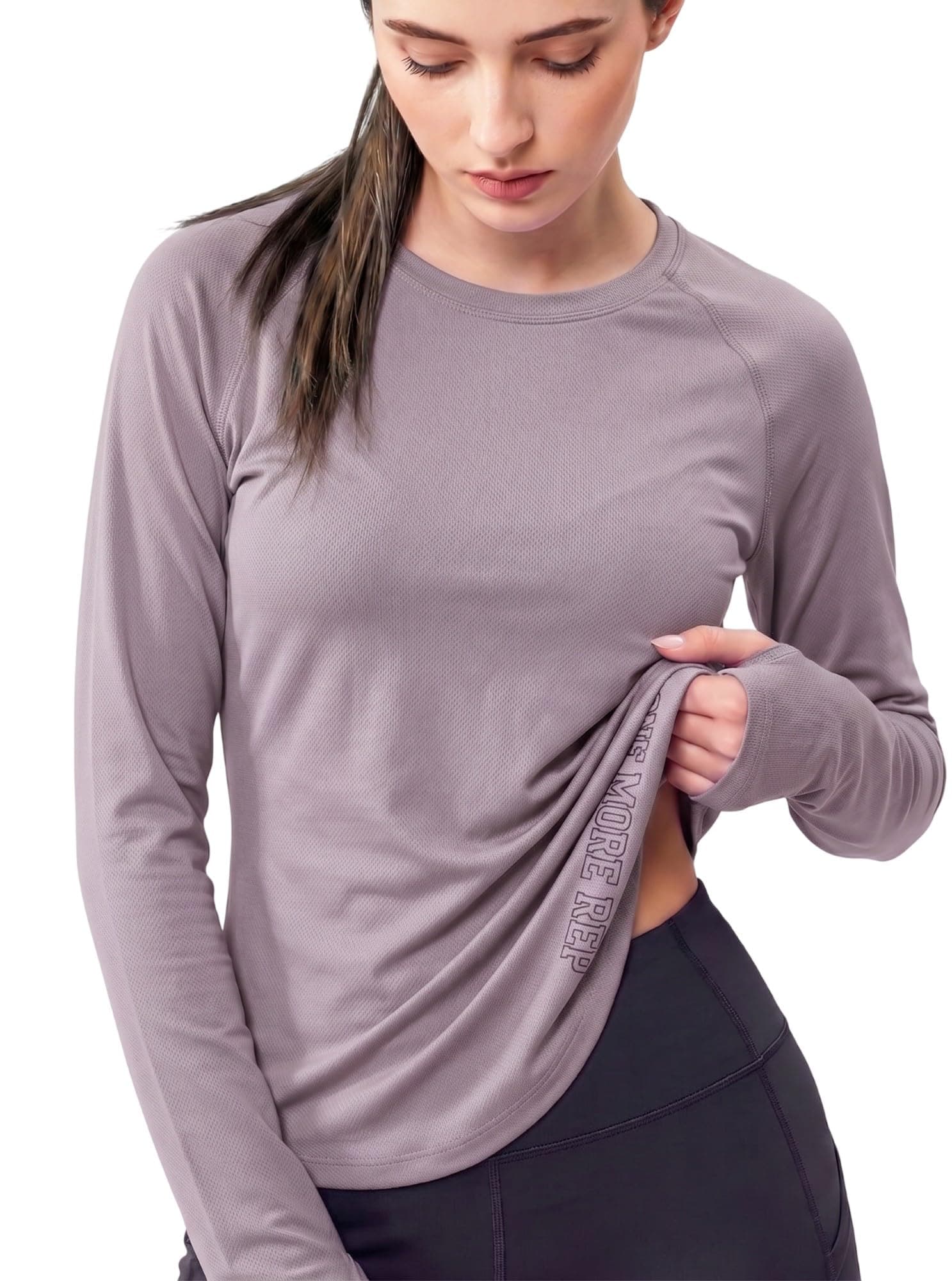 Kvetoo Dry Fit Full Sleeve Gym Tshirt for Women Workout with Thumbhole