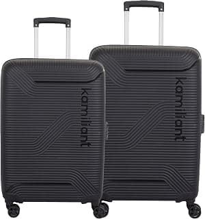 American Tourister PP Kamiliant by Nexus with Combination Lock & 8 Wheel 2Pc Set (Small +Medium) & Internal Organiser, Hard Suitcase for Travel/Trolley Bag with Double Wheel- Black,79 cm