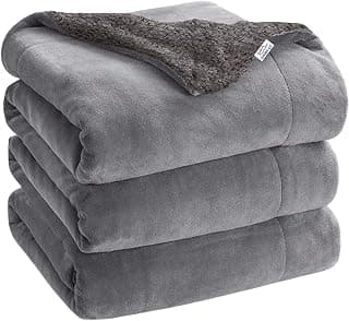 GADDA CO Premium Single Bed Sherpa Blanket | Ultra Soft Flannel Fleece & Micromink Blanket | Lightweight Yet Warm for Summer AC, Mild & Heavy Winter | Grey | 150 x 228 cm | 200 TC