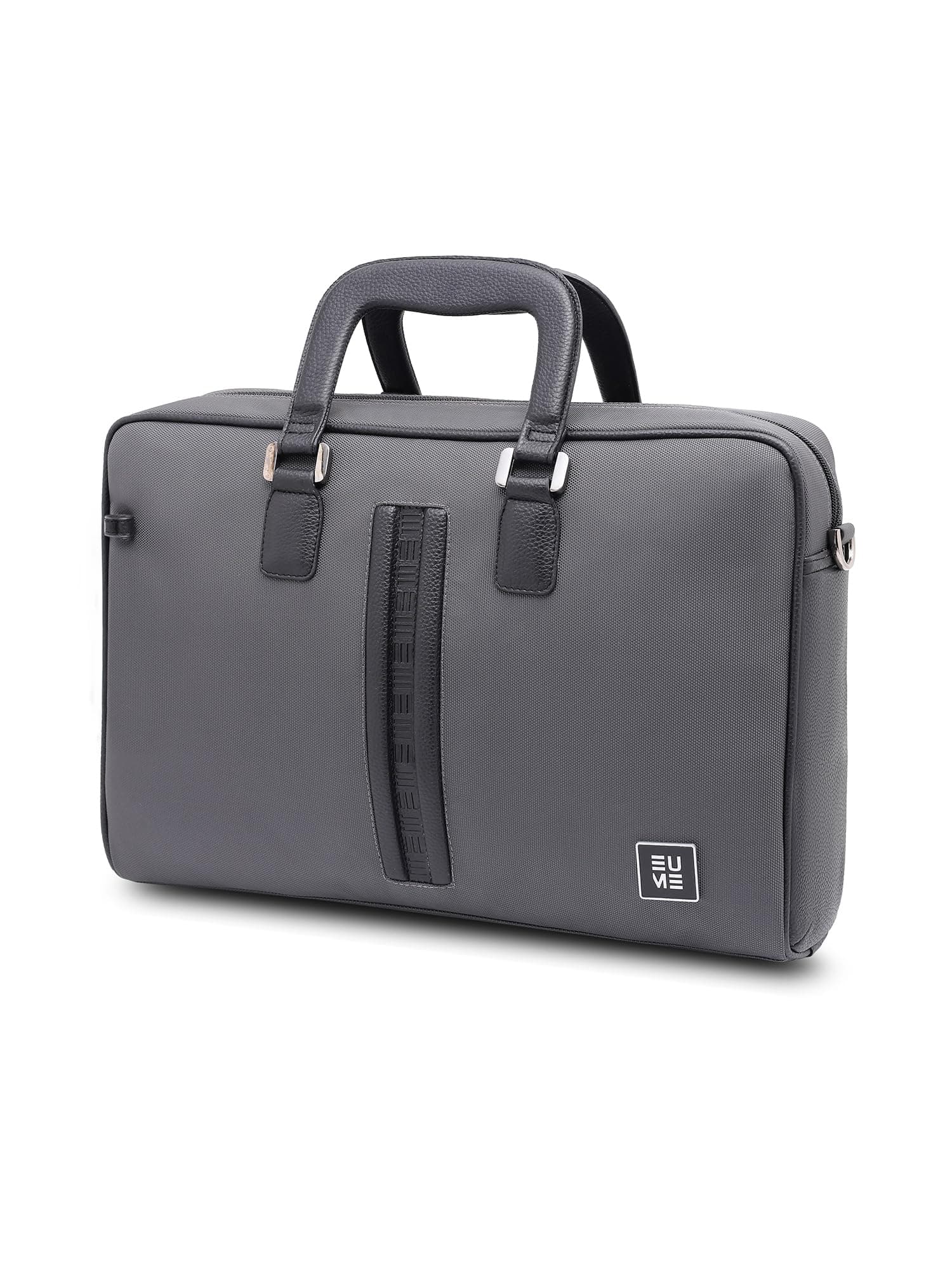 EUME Briefcase Laptop Bag for Men | Office Bag for Men & Women | With Padded Compartment | Vegan Leather & Nylon Fabric | Fits Up to 15.6" Laptop & MacBook, 12L