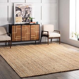 Braided Jute Reversible Carpet (Beige, 4X6 Feet)