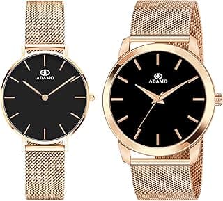 ADAMO Aritocrat Couple Combo Men's & Women's Premium Analog Watch