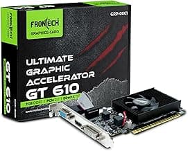 FRONTECH GT610-2GD3 Graphics Card with 2 GB DDR3 64 BIts PCI Express RAM, Quality Gaming Graphics Card, Single Cooling Fan, 3 Years Warranty (GRP-0001, Black)