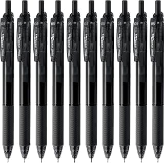 Pentel BLN125-A EnerGel Ink Ballpoint Pen, S, 0.02 inches (0.5 mm), Black, 10 Pieces