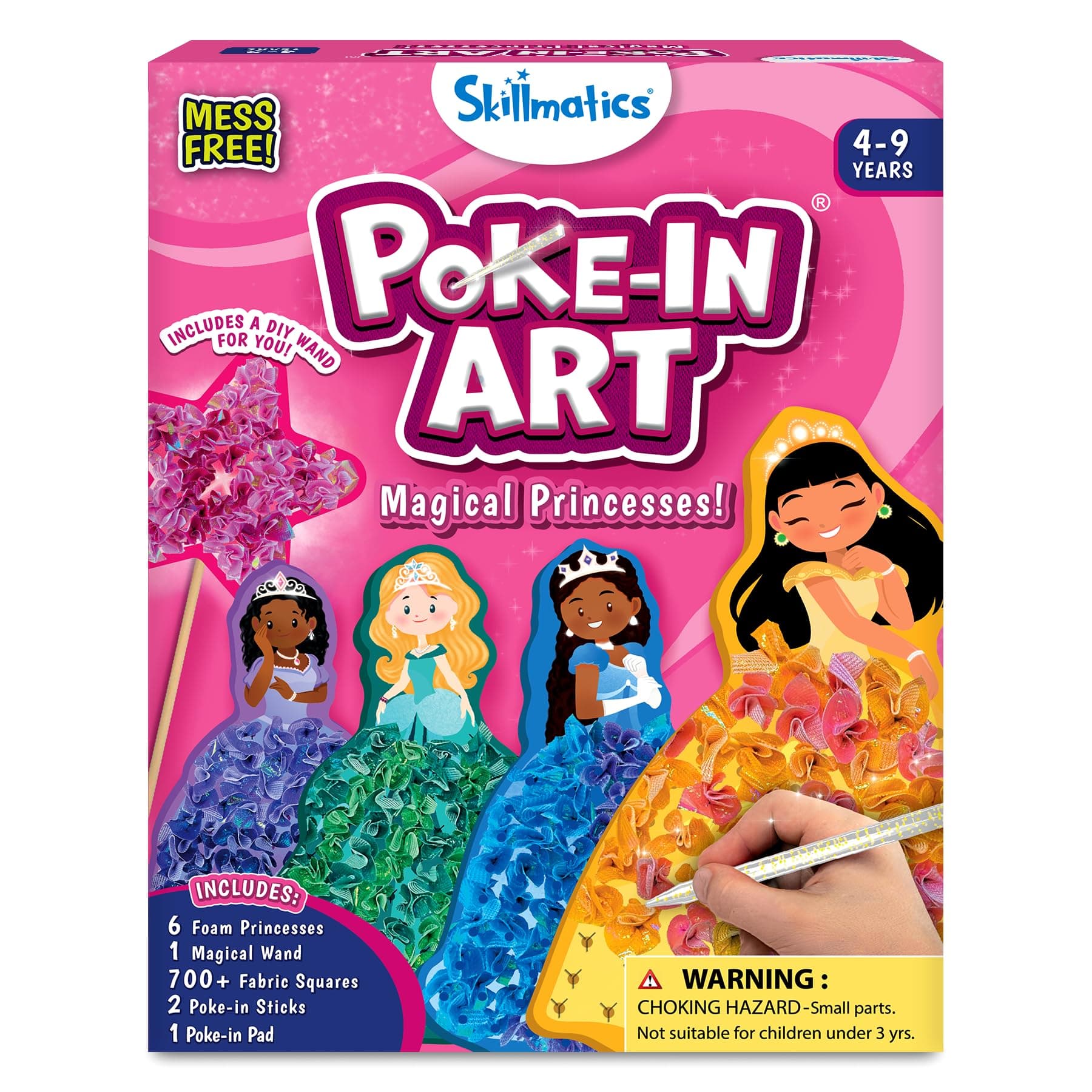 Skillmatics Poke-in Art – Magical Princesses, DIY Craft Kits | Mess-Free Creative Fun for Kids, Colourful Craft Activity, Gifts for Girls & Boys Ages 4, 5, 6, 7, 8, 9