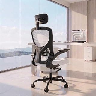 Casa Copenhagen White Black | High Back Imported Mesh Fabric Boss Office Chair | Y Design Ergonomic Back Support | 2D Aero Design Adjustable Armrests | Synchro Tilt Lock Mechanism Support