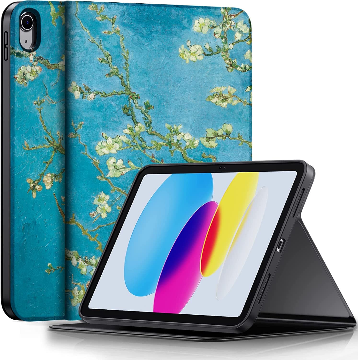MOCA Case for iPad A16 11th Generation 11 Inch 2025 Case, iPad Case 10th Generation 10.9 Inch Slim Stand Back Protective Smart Cover (Blossoms!)
