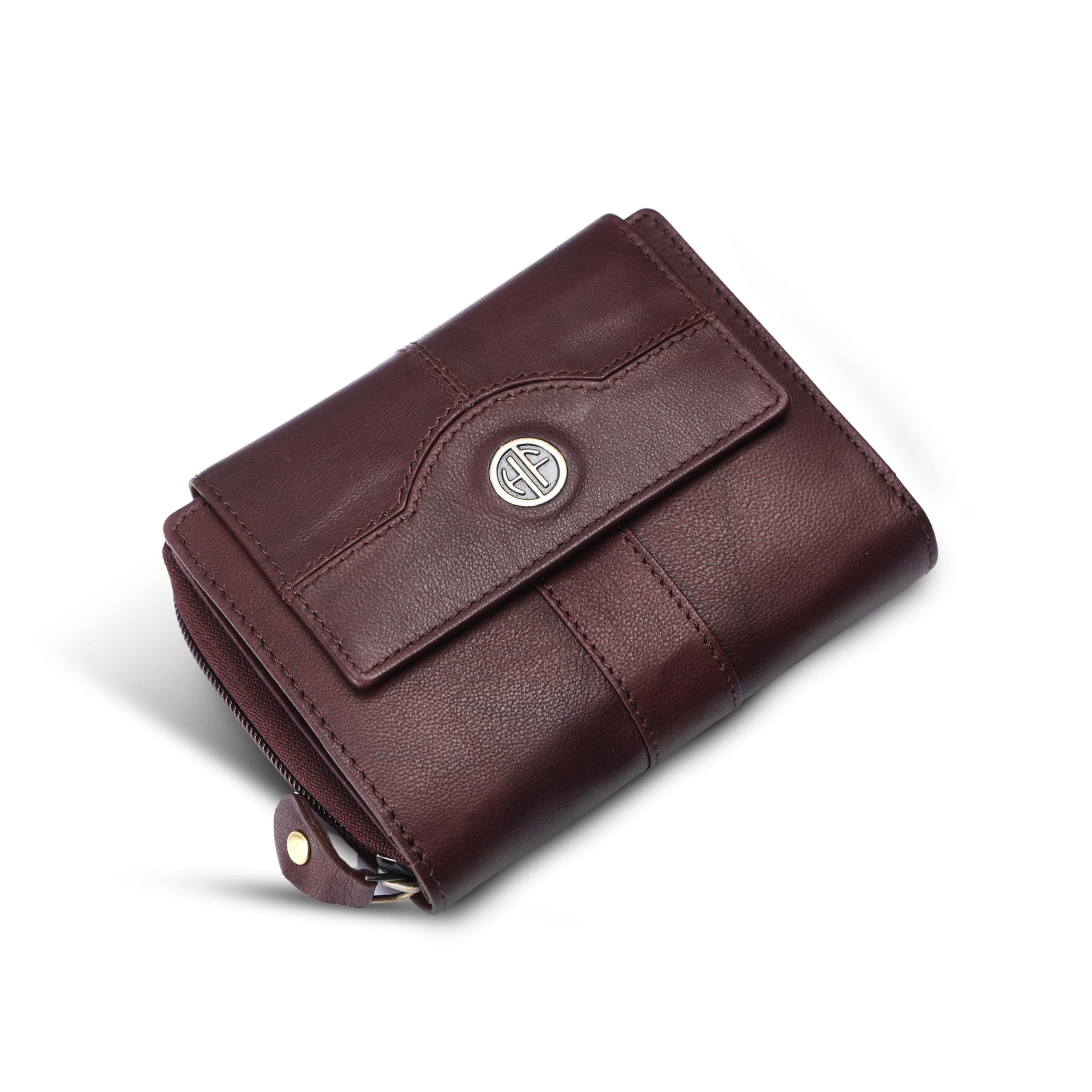 HAMMONDS FLYCATCHER Leather Ladies Wallet for Woman with 14 Card Slots - Clutch Purse for Women, Ladies Wallet for Women Stylish, Ladies Purse for Women Wallet, Gift for Womens - Antique Brown