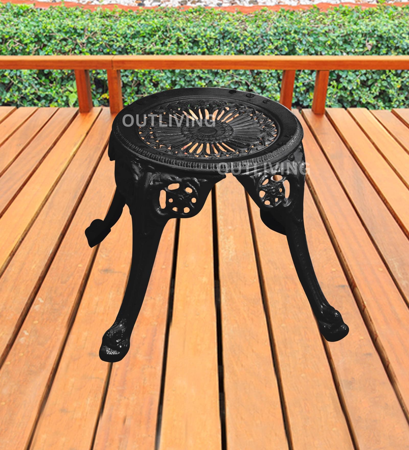 OUTLIVING Aluminium Patio Single Outdoor Stool for Balcony Home (Black, Stool)