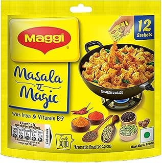 MAGGI Masala-Ae-Magic Vegetable Masala, All In One Powder | 72 Grams Pouch (6 G x 12 Sachets)
