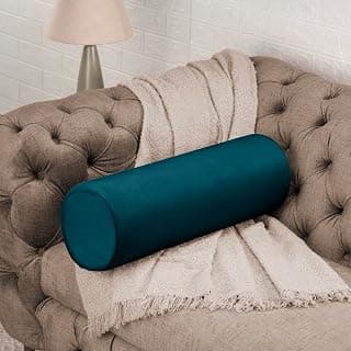 Wakefit Firm Bolster Pillow | Pack of 1 | 23x8 Inch | Firm Foam & Removable Velvet Fabric | Machine Washable Cover | for Bed, Sofa & Diwan | Green