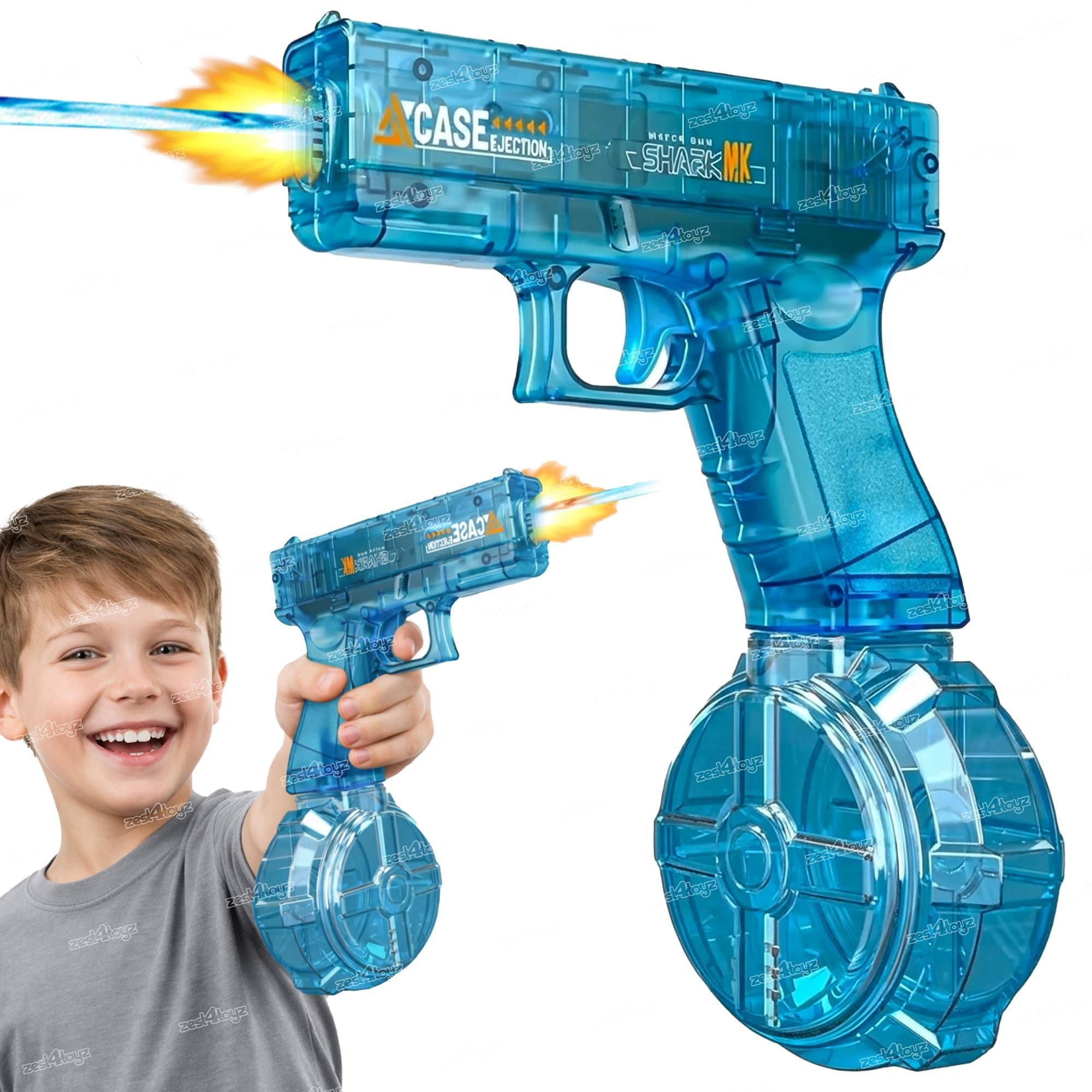 Zest 4 Toyz Electric Water Gun Toy for Kids | Rechargeable Water Gun | High-Pressure Automatic | Long-Range Shooting | Summer Beach Toy for Boys & Girls - Multi