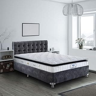peps Restonic Crystal 8 Inch Pillow Top Pocket Spring Mattress | King Size 78X72 Inch | Memory Foam Hybrid Build | Tencel Fabric | Plush Comfort | Zero Disturbance | 10 Year Warranty | BIS Certified