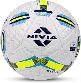 Nivia Nitro Thermobond Football, FIFA Quality, 24-Panels, Butyl Bladder, Match Ball, to Play on Both Natural and Artificial Grass, Size - 5 (White)