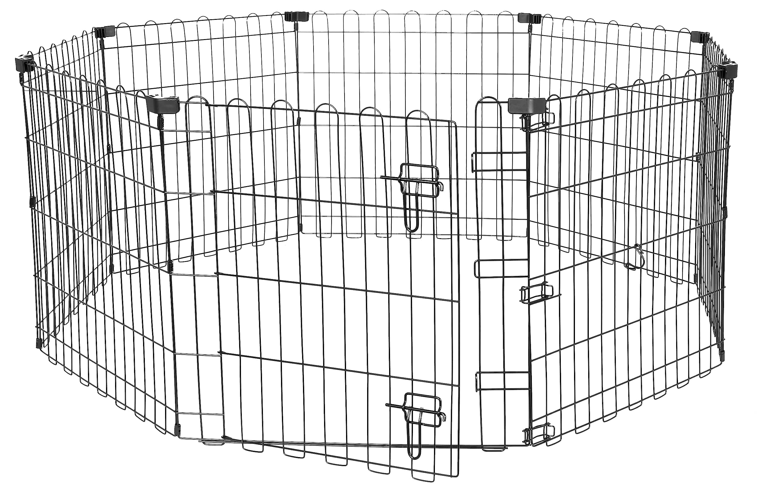 amazon basics Foldable Metal Pet Dog Exercise Fence Pen With Gate - 60 x 60 x 24 Inches, Extra Small