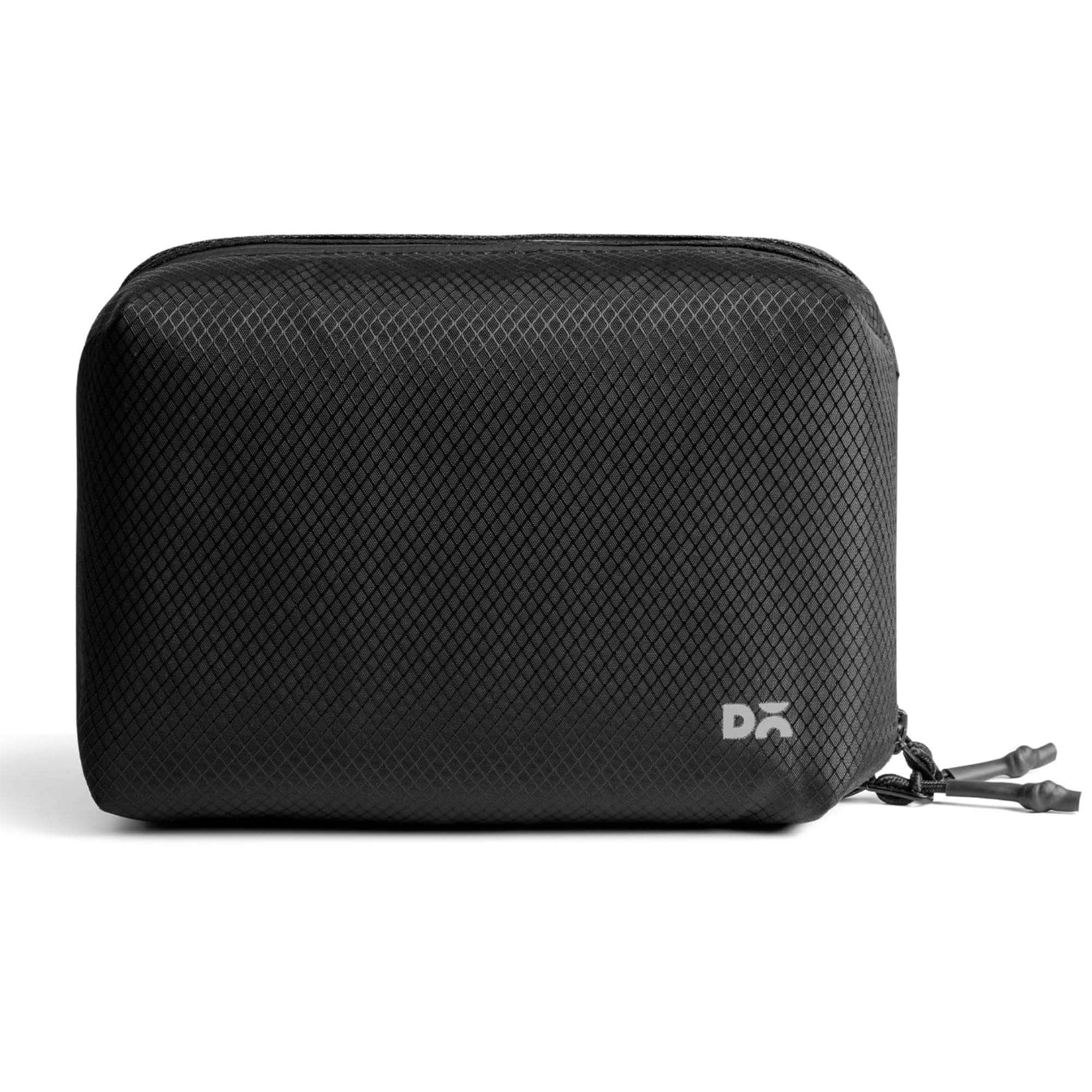DailyObjects Polyester Black Ripstop Vault Tech Organiser Portable Storage Organizer for USB Cable, Earphone, Power Bank,Charger, Hard Disk & Digital Gadgets, with Pockets - Medium
