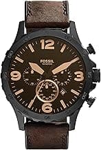 Fossil Nate Men's Watch with Oversized Chronograph Watch Dial and Stainless Steel or Leather Band