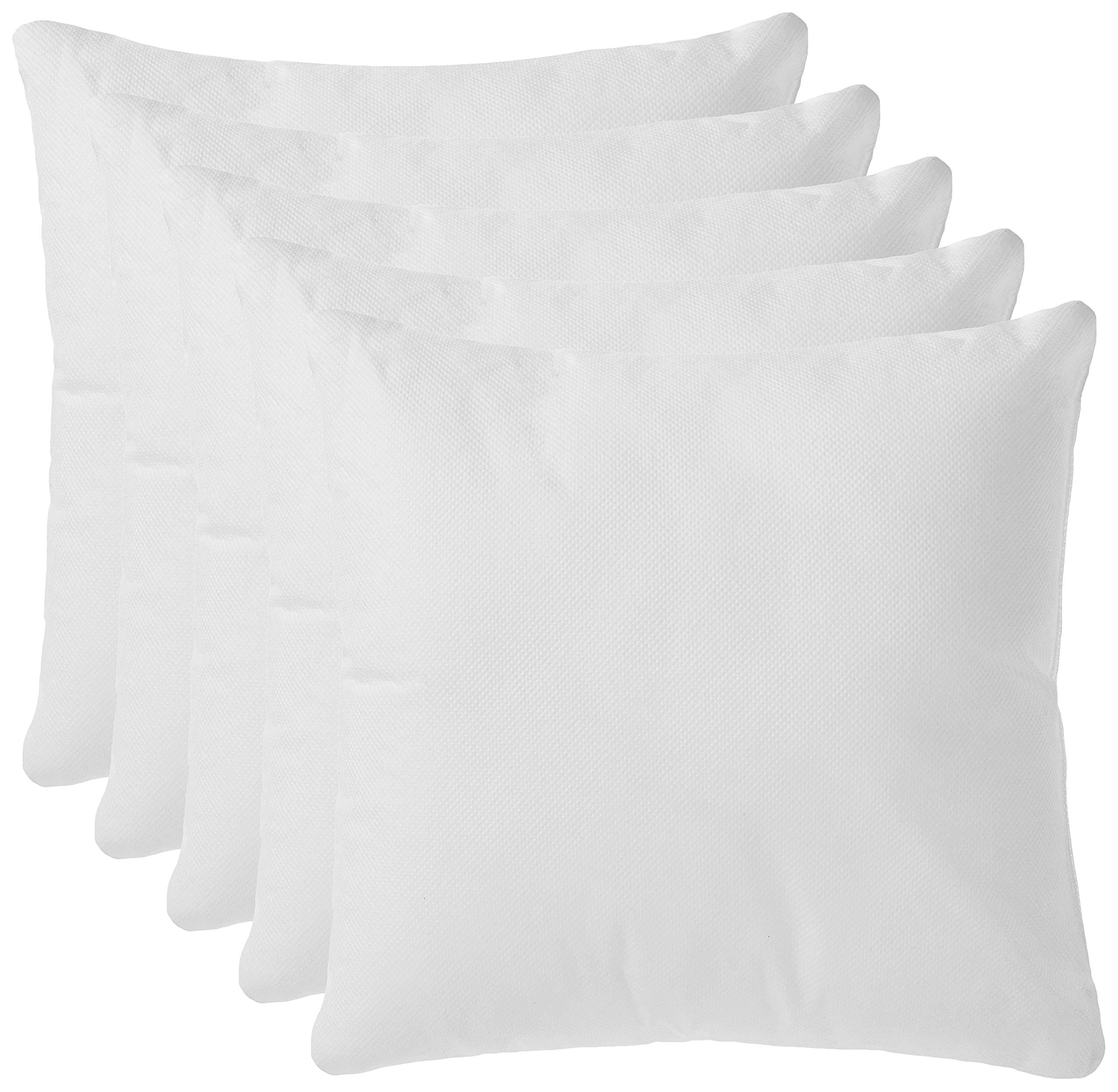 Amazon Brand - Solimo Microfiber Filled Cushion, 12 x 12 inch (30.5 x 30.5 cm), White, 5 Pieces