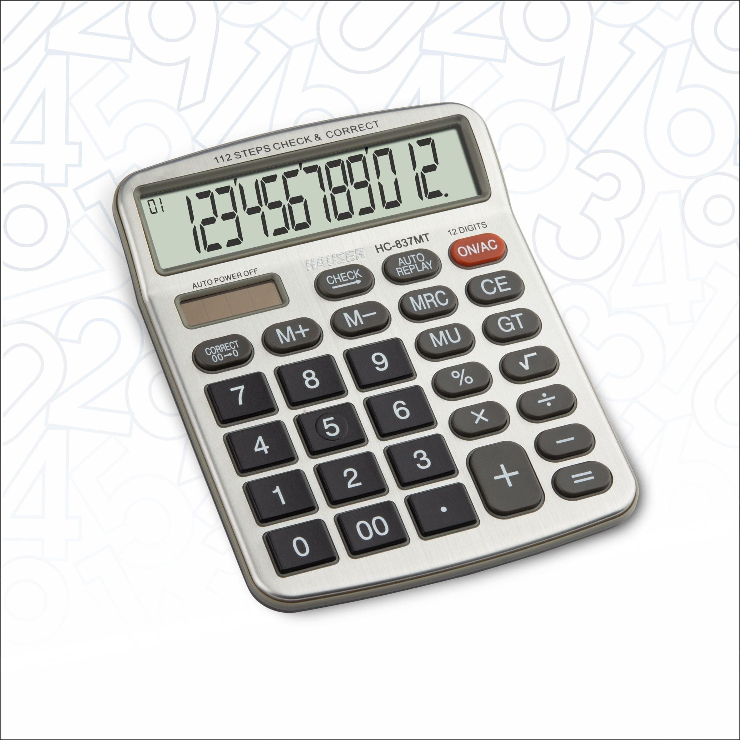 Hauser HC-837MT Desktop Electronic Calculator | Solar & Battery Dual Power | Soft Keys | Ideal for Student & Financial Work