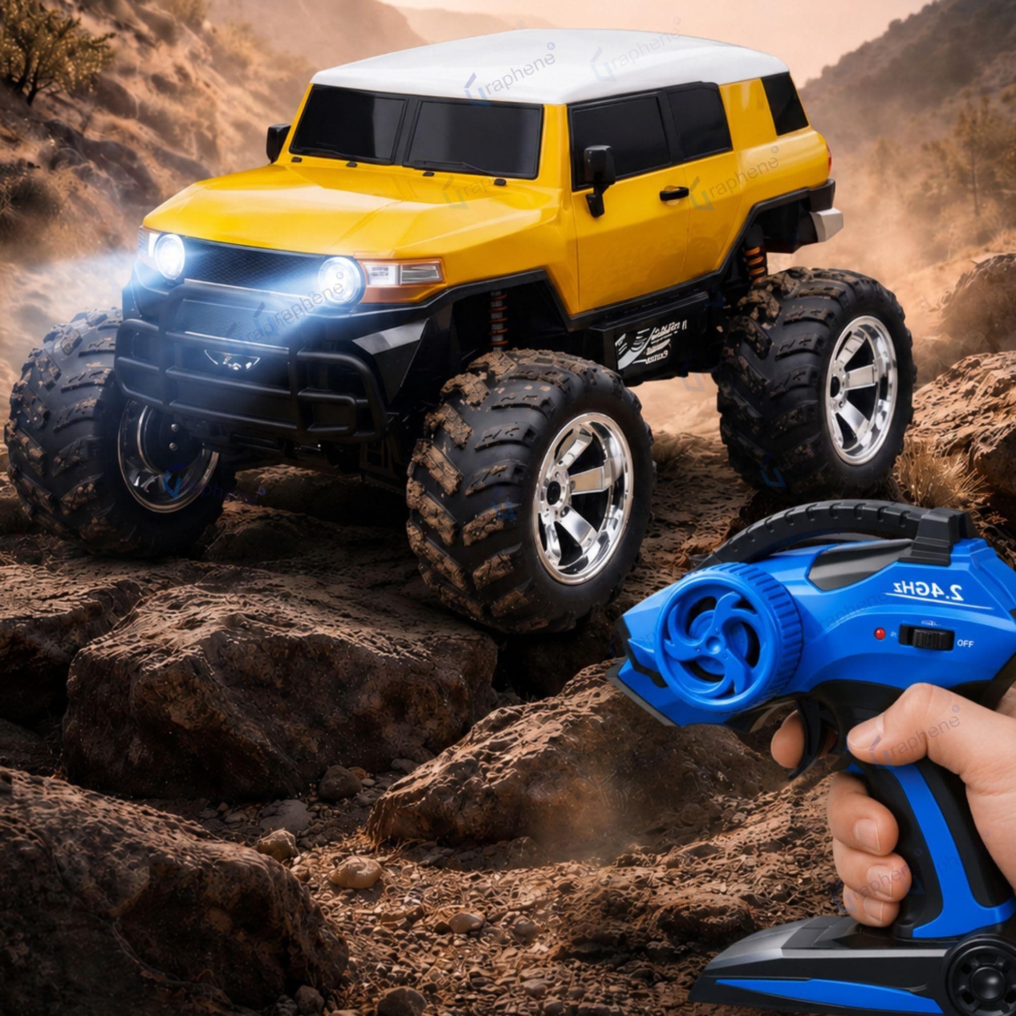 GRAPHENE 1:8 Scale Remote Control Big SUV Car with Inflated Off-Road Tires High-Speed RC Monster Truck Durable Heavy-Duty Body Long Range Easy Control Toy Car for Kids & Adults