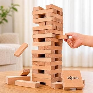 Toyshine Wooden 54 Wooden Building Block, Party Game, Tumbling Tower Game for Kids and Adults